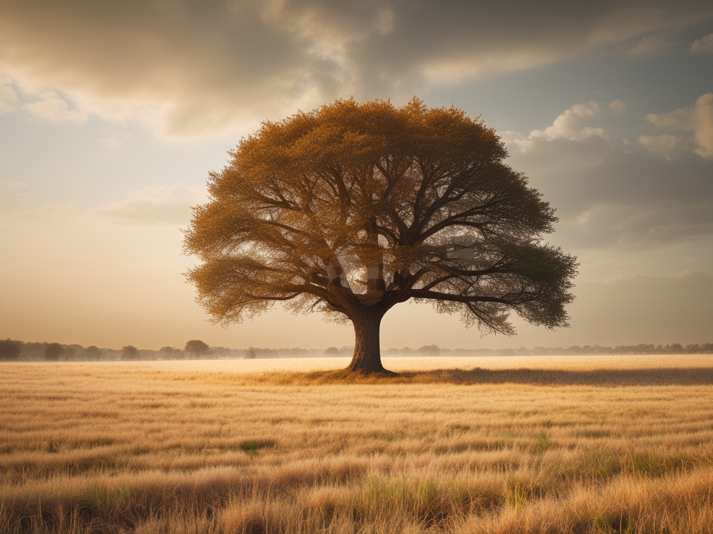 A tree under blue sky